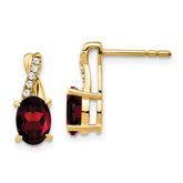 10k Garnet and Diamond Earrings